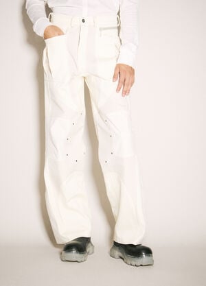 Mugler Technical Panelled Pants Cream mug0358001