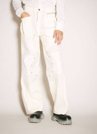 Mugler Technical Panelled Pants Cream mug0358001