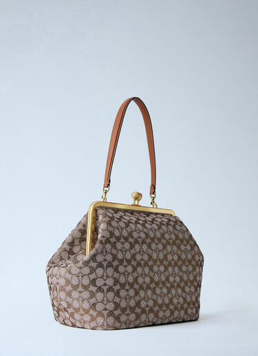 Coach Large Kisslock Frame Bag Beige coa0264044