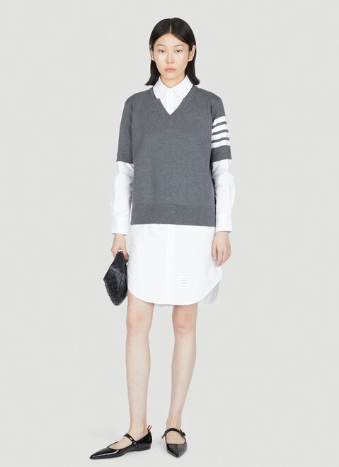 Balenciaga Knit Jumper-Dress with built-in Shirt Black bal0251003