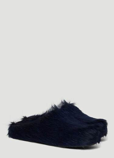 Marni Calf Hair Fussbett Mules Dark Blue mni0149026