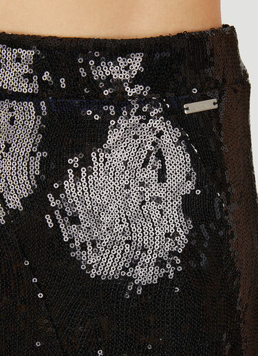 Koché Sequin Mid Length Skirt Black kce0249007