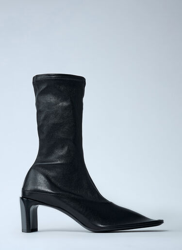 Jil Sander Heeled Leather Boots Black jil0262013