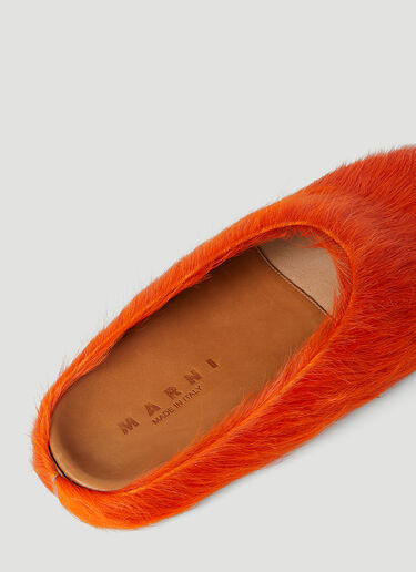 Marni Fussbett Sabot Hairy Mules Orange mni0147019