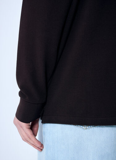 Miu Miu Long-Sleeve Polo Shirt Brown miu0360005