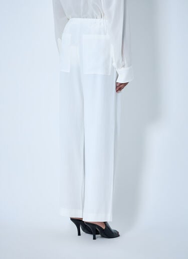 TOTEME Wide-Leg Trousers with Drawstring Waist White tot0264007