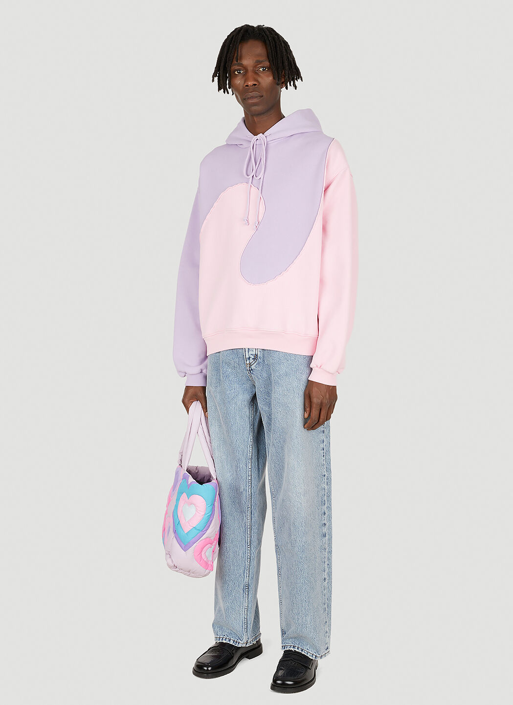 ERL Wave Hooded Sweatshirt in Pink LN CC