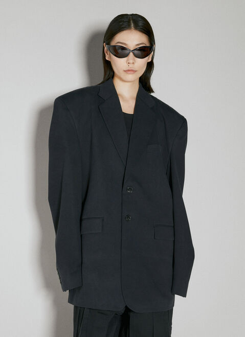 Thom Browne Washed Jersey Tailored Blazer Dark Blue thb0253005
