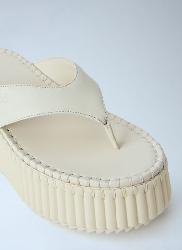 LN-CC® - Chloé: Nama Wedge Sandals - White Chloé Nama Wedge Sandals White chl0265040