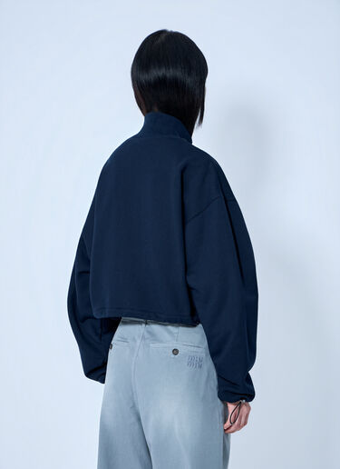 LN-CC® - Miu Miu: Zip Fleece Sweatshirt - Blue Miu Miu Zip Fleece Sweatshirt Blue miu0264221