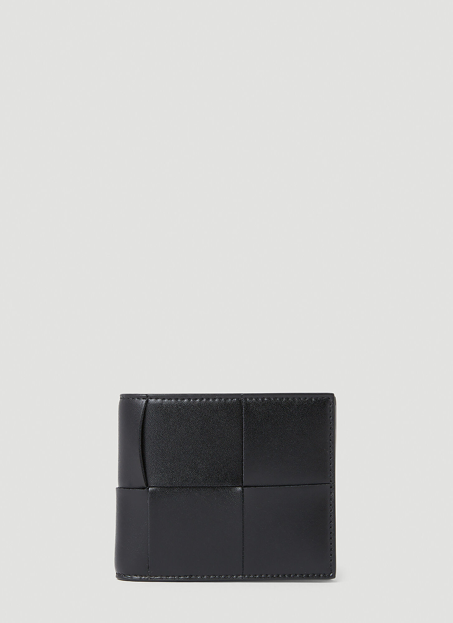 Shop Bottega Veneta Intreccio Bi-fold Wallet In Black