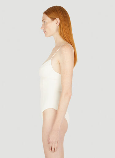 Ziah Fine Strap Almond Swimsuit White zia0251007