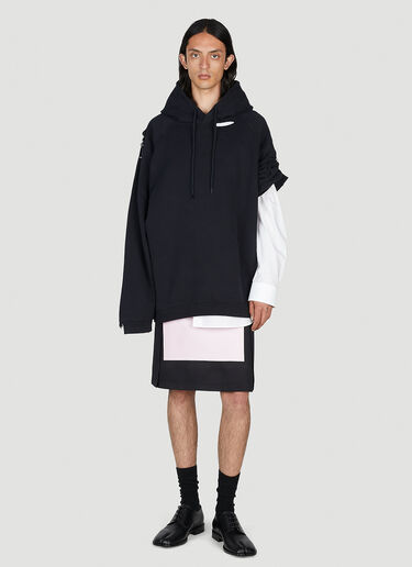 Raf Simons Distressed Hooded Sweatshirt Black raf0152011