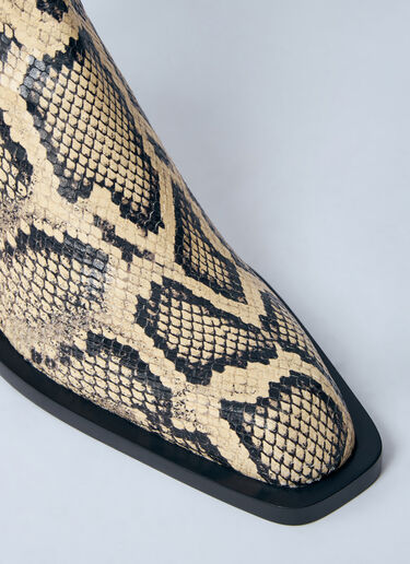 Jil Sander Snakeskin Embossed Leather Boots Beige jil0260010