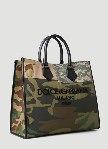 Dolce & Gabbana Camouflage Patchwork Tote Bag Green dol0147057