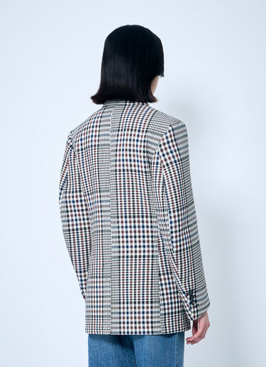 Bottega Veneta Structured Check-Cotton Blazer Brown bov0259009