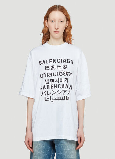 Balenciaga Oversized Logo T-Shirt White bal0243017