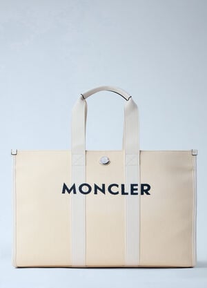 Moncler Canvas Logo Tote Bag White mon0164043