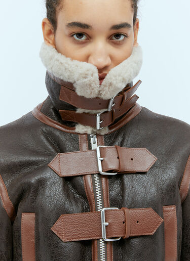 ベルト装飾ムートンジャケット Blumarine ベルト装飾ムートンジャケット ブラウン blm0254006