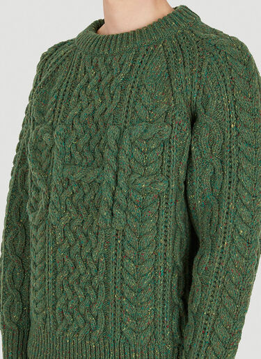 Sky High Farm Workwear 케이블 니트 스웨터 다크 그린 skh0350007