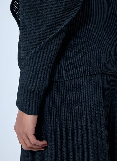 Homme Plissé Issey Miyake Pleated Zip-Up Hooded Sweater Black hmp0163006