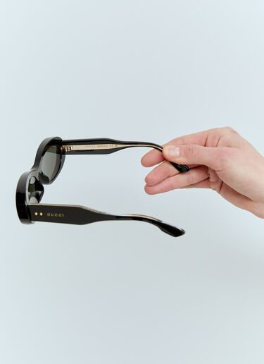Gucci Oval-Frame Sunglasses Black gus0256007