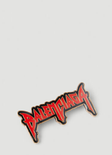 Balenciaga Goth Logo Brooch Red bal0252111