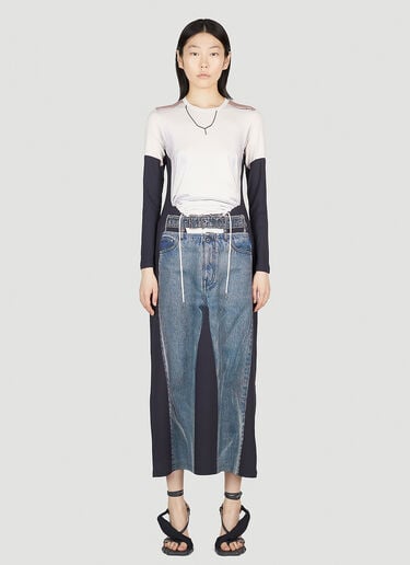 Trompe L'Oeil Belt Denim Print Dress Y/Project x Jean Paul Gaultier Trompe L'Oeil Belt Denim Print Dress Black jpg0252011