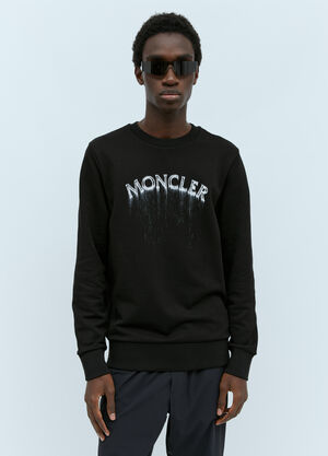 Moncler Logo Print Sweatshirt Black mon0155038