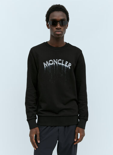Moncler Logo Print Sweatshirt Black mon0155038