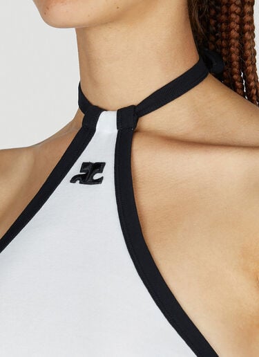 Embroidered Logo Halter Top Courrèges Embroidered Logo Halter Top White cou0251034