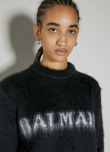 Balmain Monogram Jacquard Sweater Black bln0254003