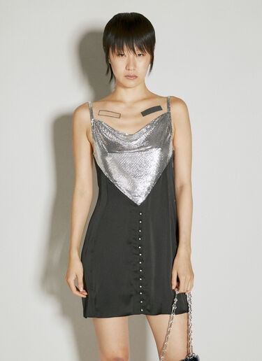 Rabanne Contrast Panel Mini Dress Black pac0253006