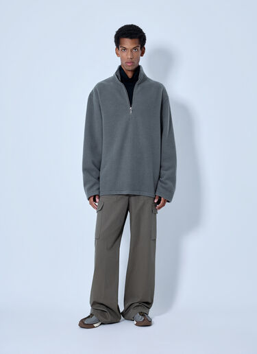 LN-CC® - RIER: Fleece Polo Sweatshirt - Grey RIER Fleece Polo Sweatshirt Grey rrr0165008