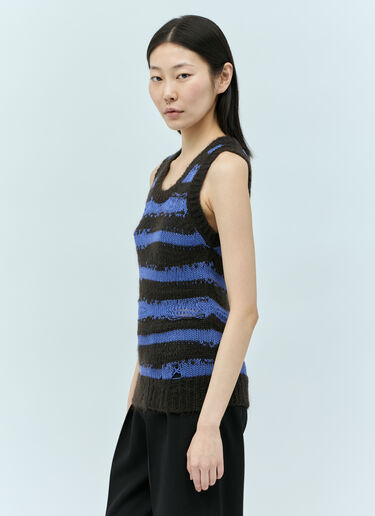 Acne Studios Distressed Stripe Top Purple acn0255005