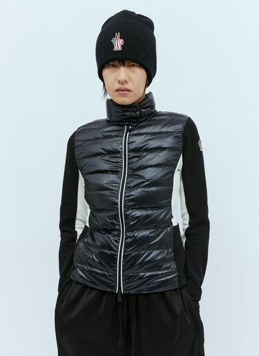 Moncler Grenoble 徽标贴饰羊毛无檐便帽 黑 mog0253013