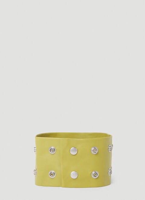 Rick Owens Leather Stud Necklace Green ric0253020