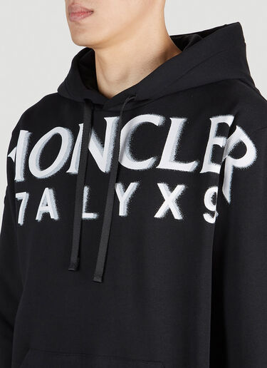 6 Moncler 1017 ALYX SM 徽标印花连帽运动衫 黑色 mal0151007