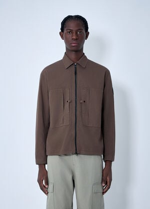 Stone Island Logo Patch Jacket Brown sto0164040