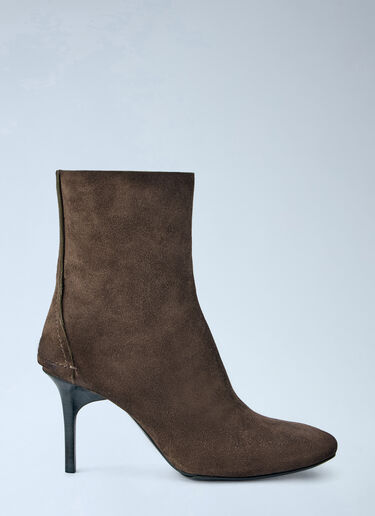LN-CC® - Capasa Milano: Pointed-Toe Suede Ankle Boots - Brown Capasa Milano Pointed-Toe Suede Ankle Boots Brown cps0266009