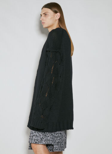 Yohji Yamamoto デザインスリーブウールカーディガン ブラック yoy0154008