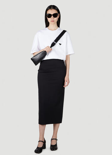 Prada 徽标铭牌 T 恤 白色 pra0252011