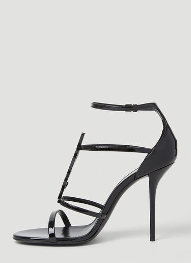 Saint Laurent Cassandra Logo Plaque Sandals Black sla0253048