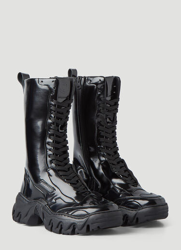 Patent Combat Boots Rombaut Patent Combat Boots Black rmb0246006