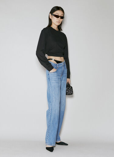 Alexander Wang Asymmetrical Waistband Straight Jeans Blue awg0253001