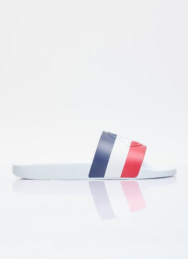 Moncler Basile Logo Print Slides White mon0156030