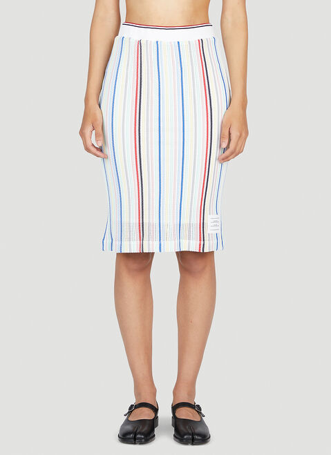Jil Sander Striped Midi Skirt Blue jil0249004