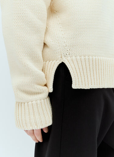 Jil Sander Heavy-Knit Crewneck Sweater Beige jil0156003