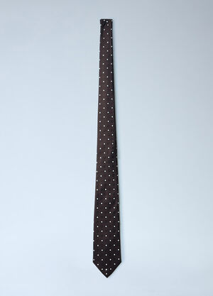 Saint Laurent 圆点真丝领带  黑色 sla0260022