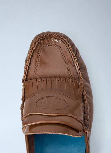 Marni Leather Penny Loafers Brown mni0264006